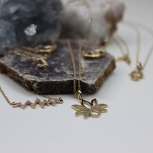 Load image into Gallery viewer, 14K Gold Lotus Flower Necklace 16&quot;-18&quot; - Jaelyn Jewelry Co.
