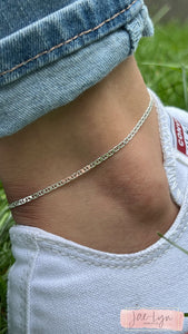 Sterling Silver Mariner Chain Anklet 9” - Jaelyn Jewelry Co.
